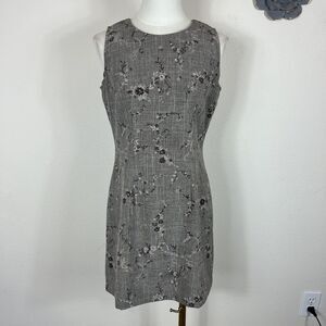 Vintage BTIME Dress Womens 5/6 Brown Mini Floral 90s Y2K Office Career Retro